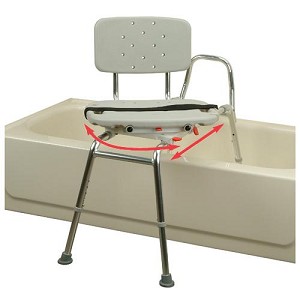 Snap-N-Save Sliding Transfer Bench with Molded Swivel Seat