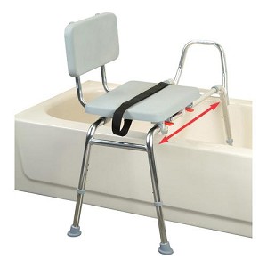 Snap-N-Save Sliding Transfer Bench with Padded Seat and Back