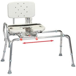 Eagle Snap-N-Save Sliding Transfer Bench with Cut Out Swivel Seat